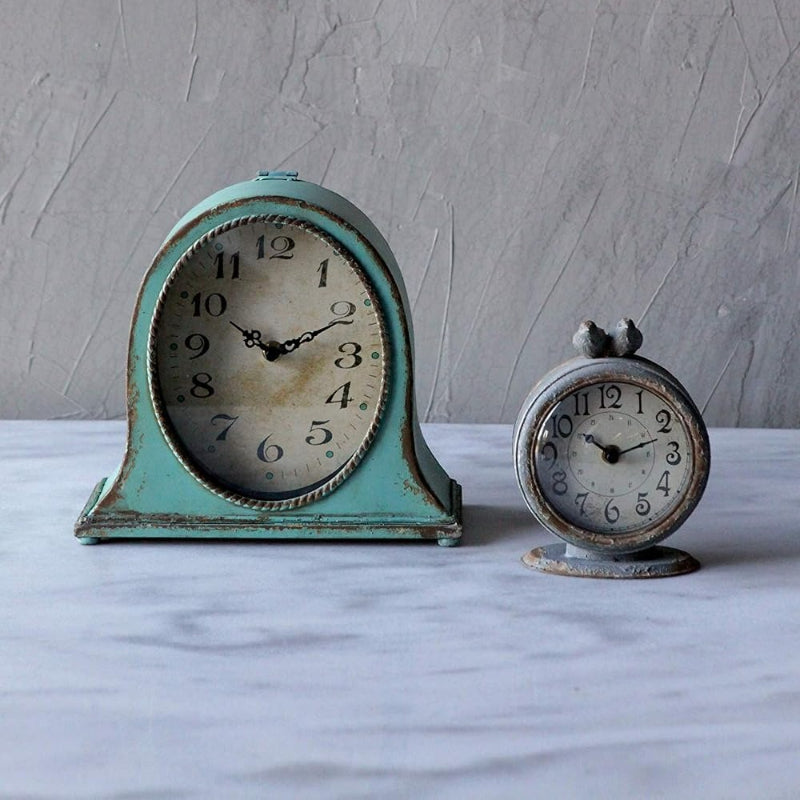 Grey Pewter Bird Mantel Clock