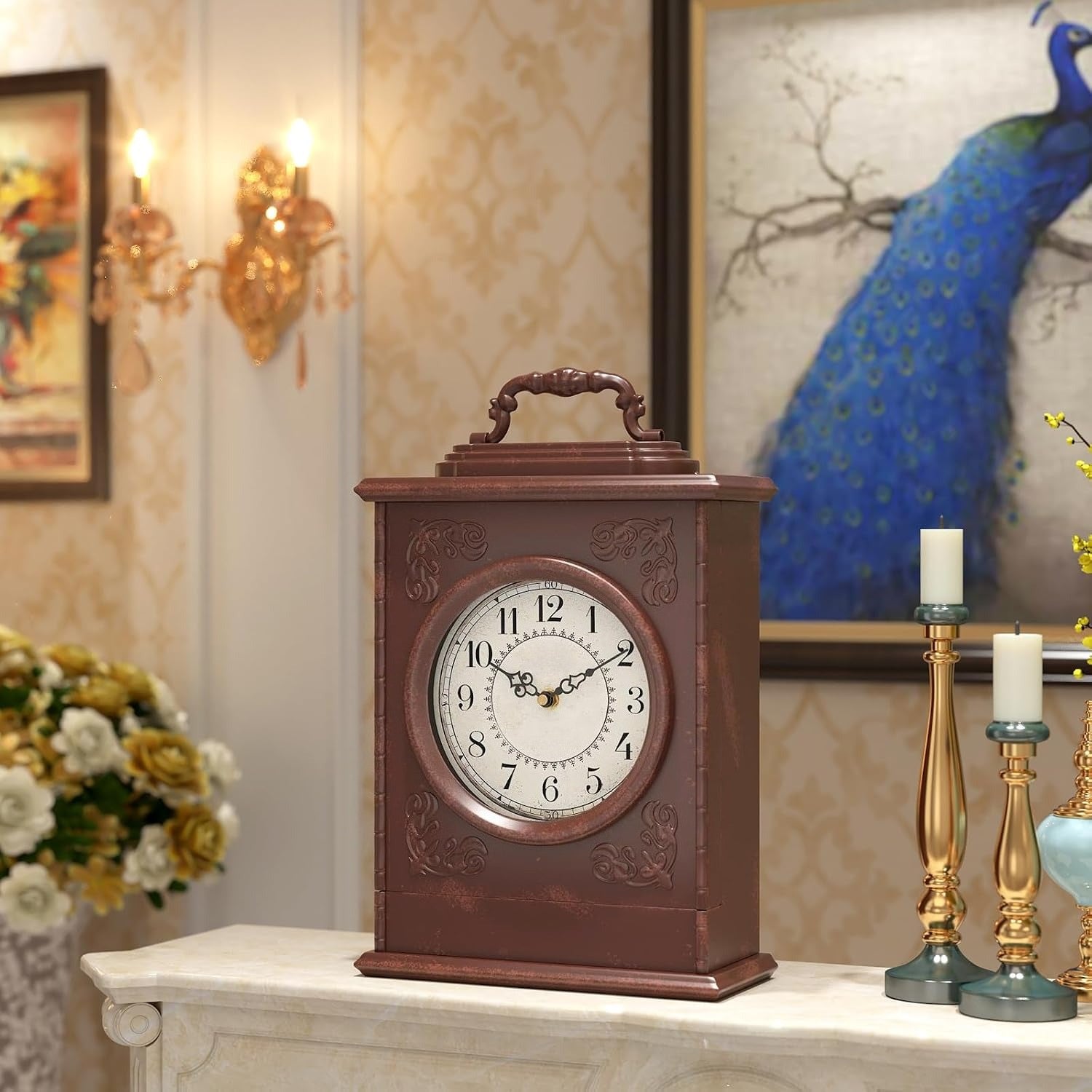 Vintage Mantel Clock with Hidden Safe