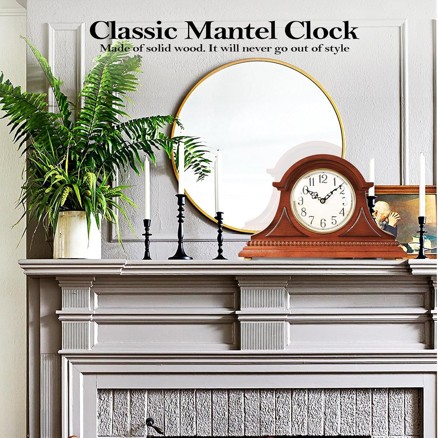 Wooden Chime Mantel Table Clock