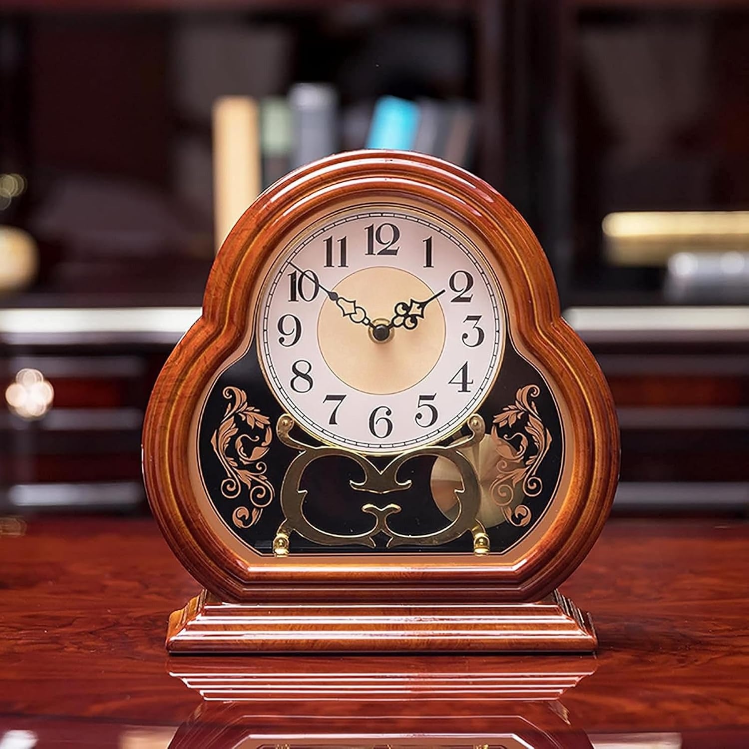 Wood Grain Silent Mantel Clock