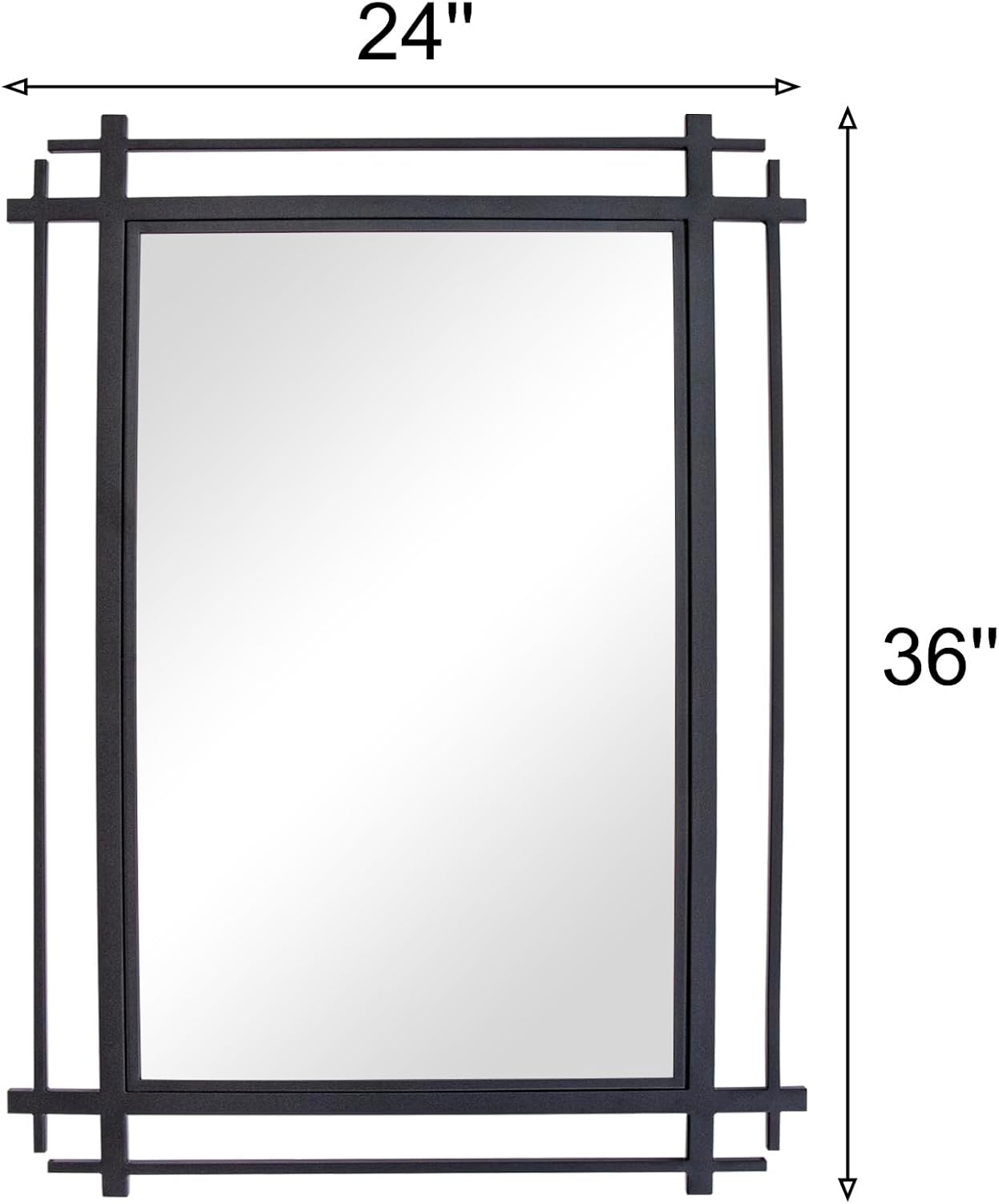 Black Metal Framed Wall Mirror