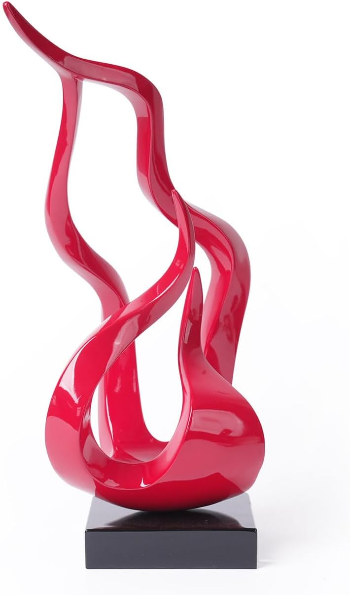 Resin Flame Abstract Tabletop Sculpture