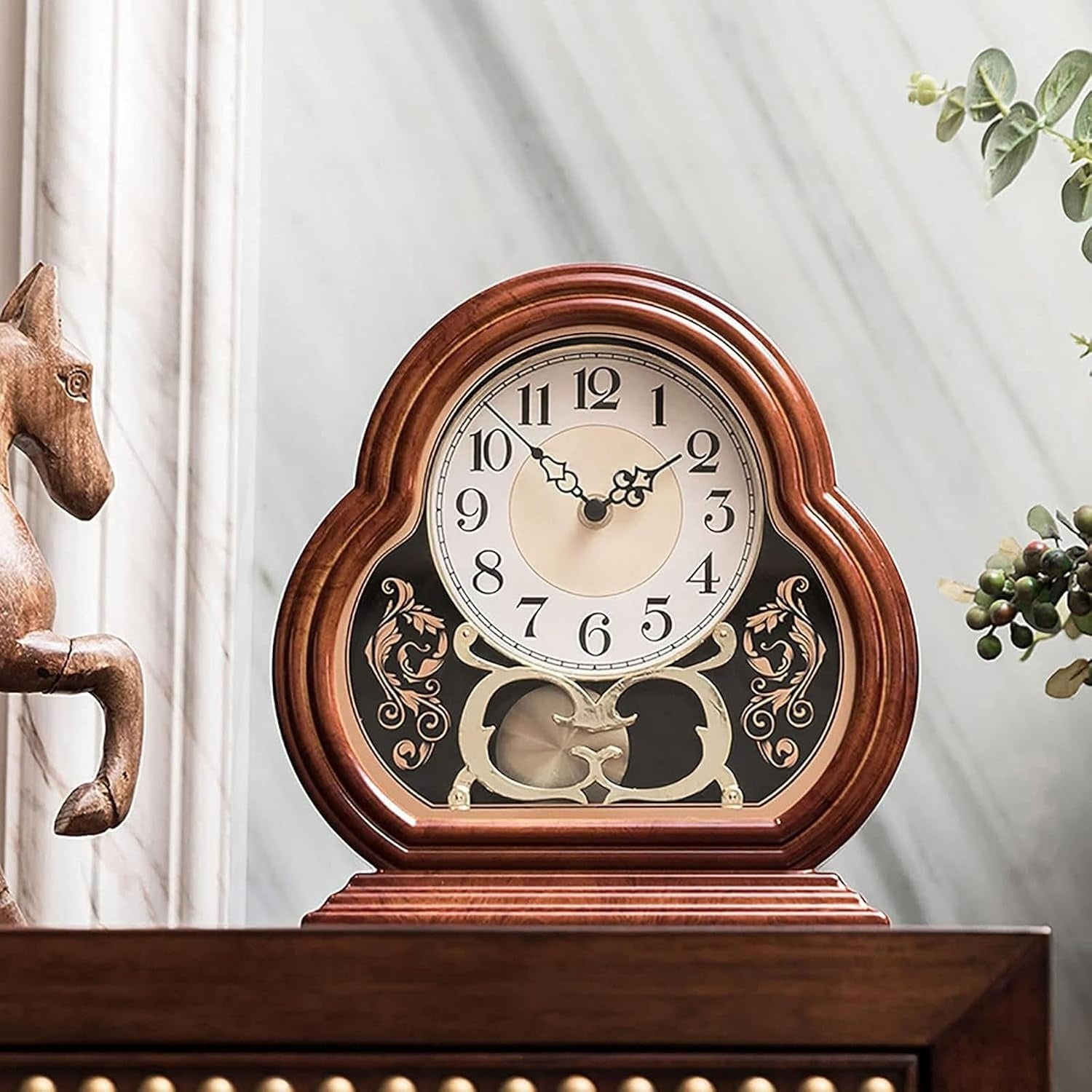 Wood Grain Silent Mantel Clock