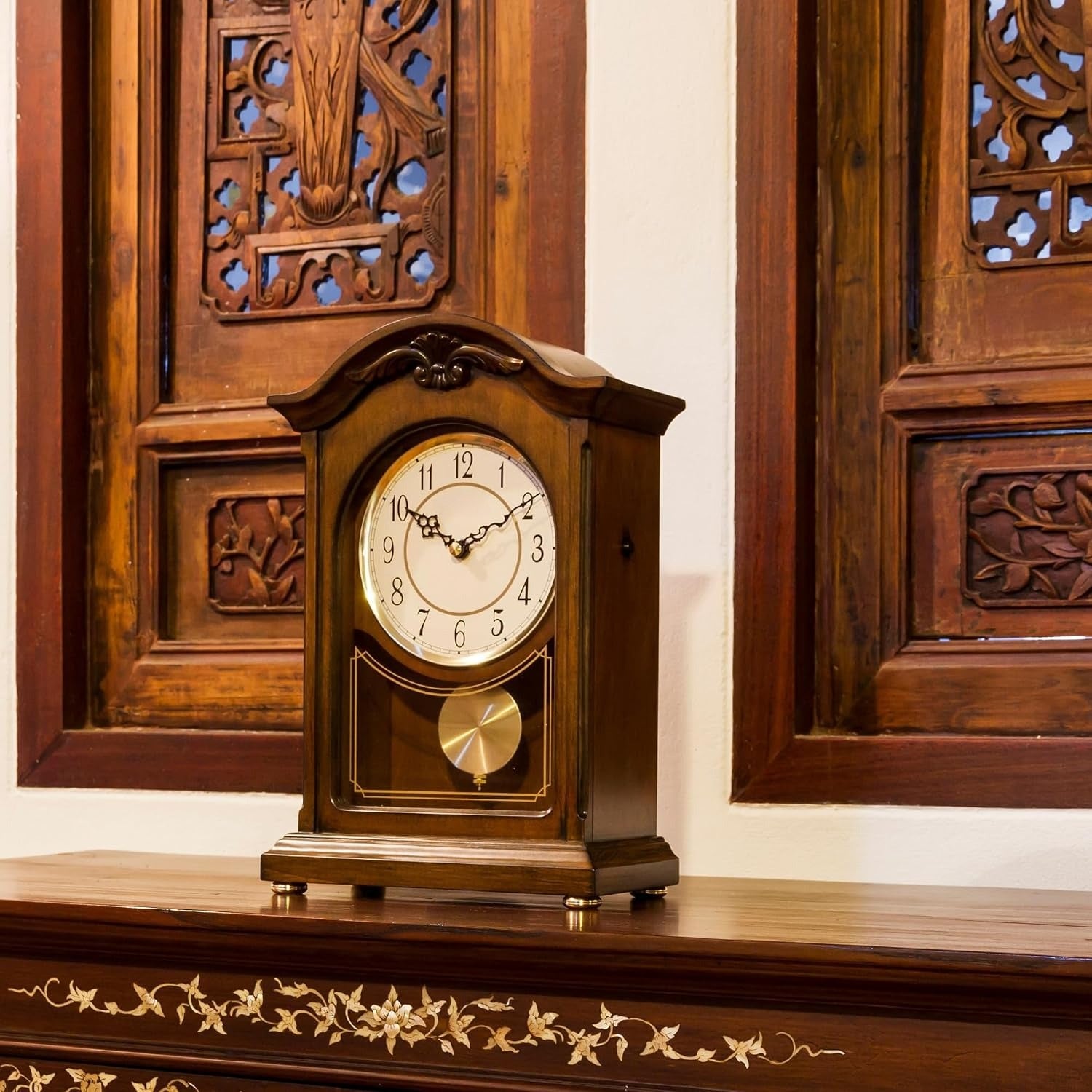 Wooden Pendulum Chime Mantel Clock