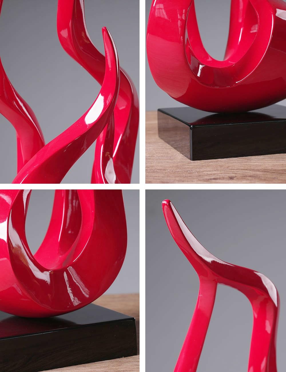 Resin Flame Abstract Tabletop Sculpture