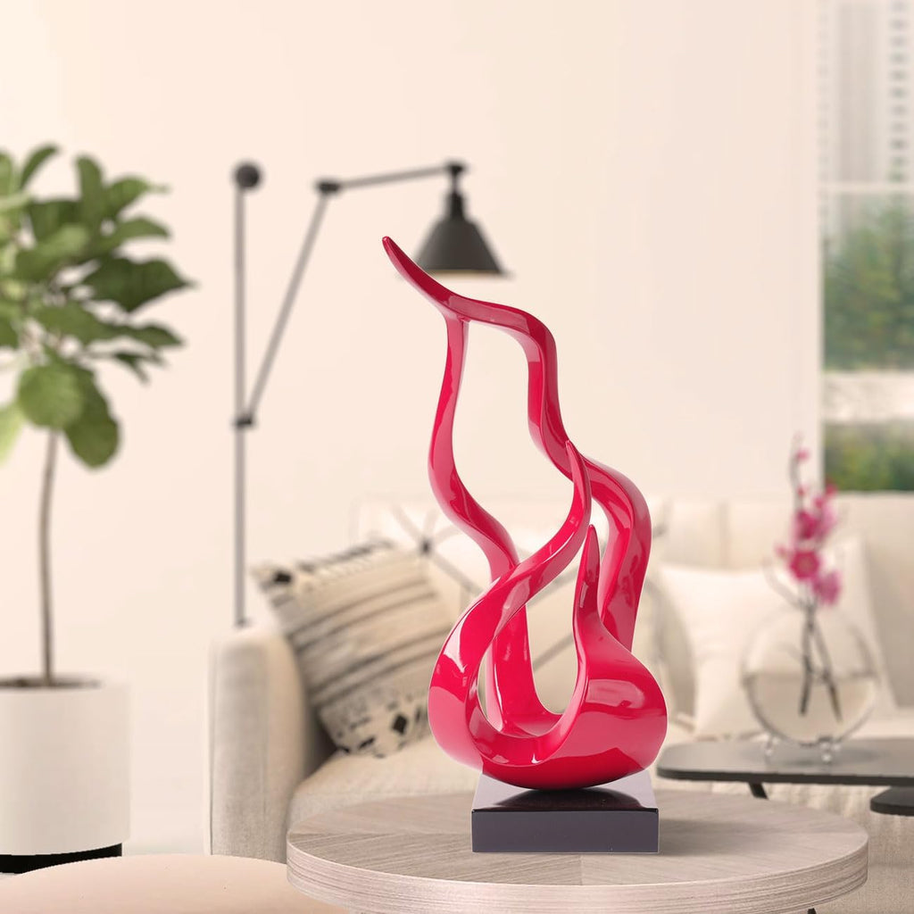 Resin Flame Abstract Tabletop Sculpture