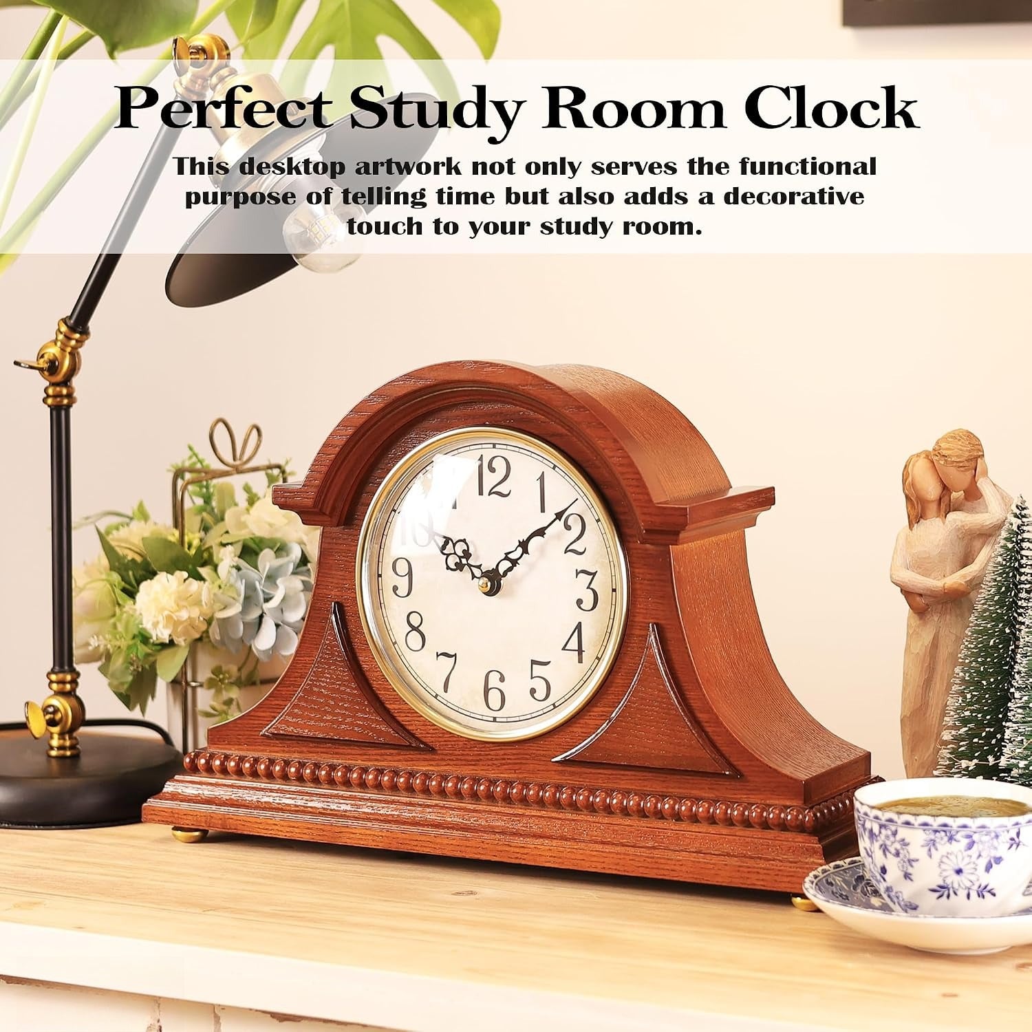 Wooden Chime Mantel Table Clock