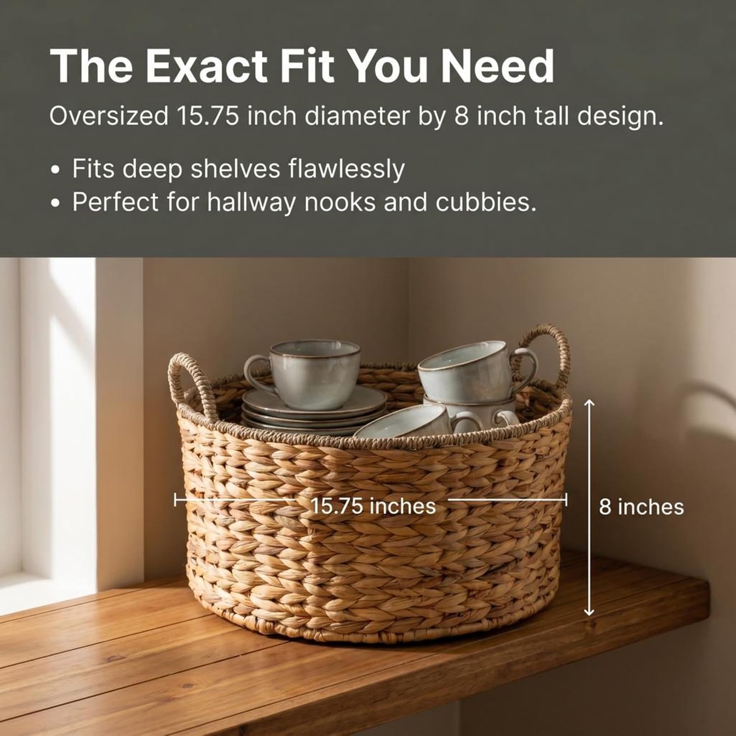 Round Handwoven Seagrass Storage Basket