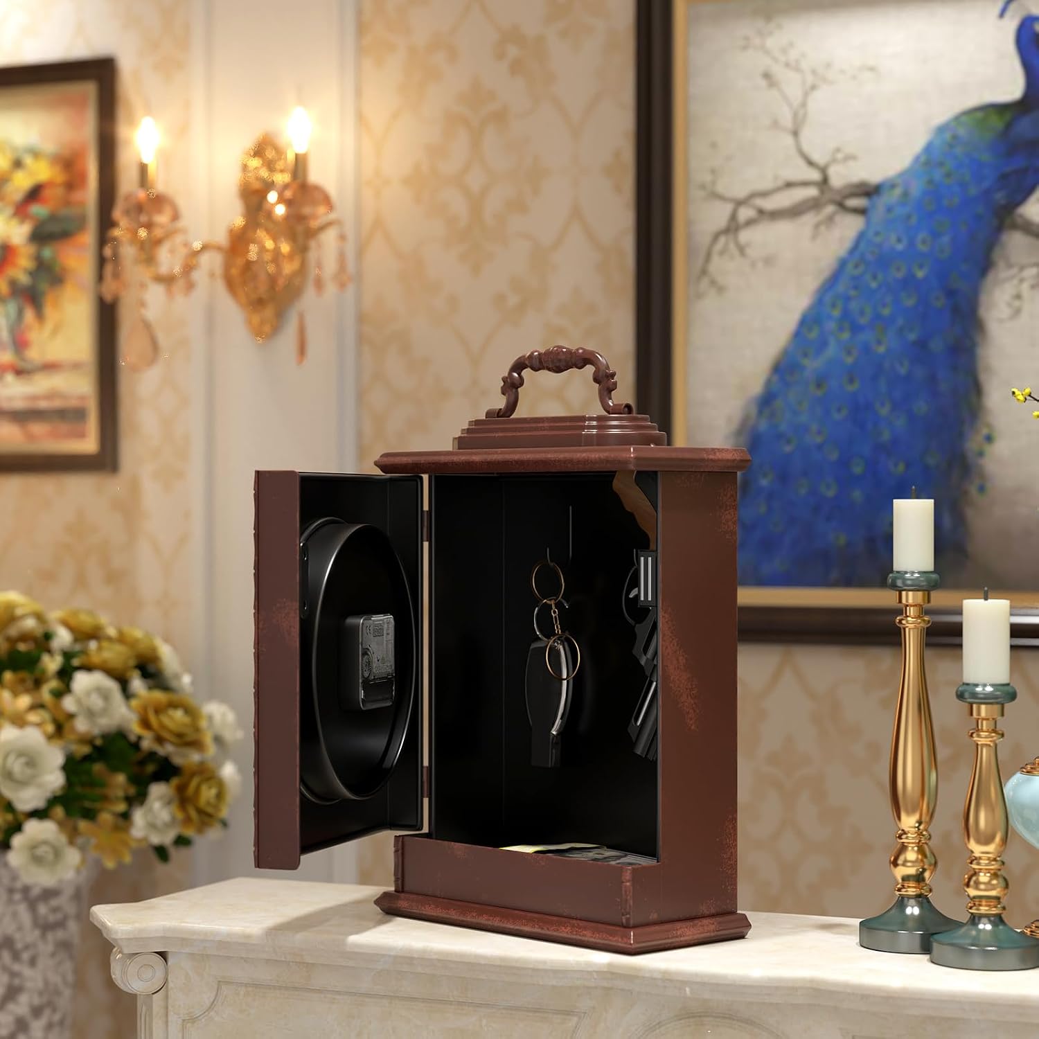 Vintage Mantel Clock with Hidden Safe
