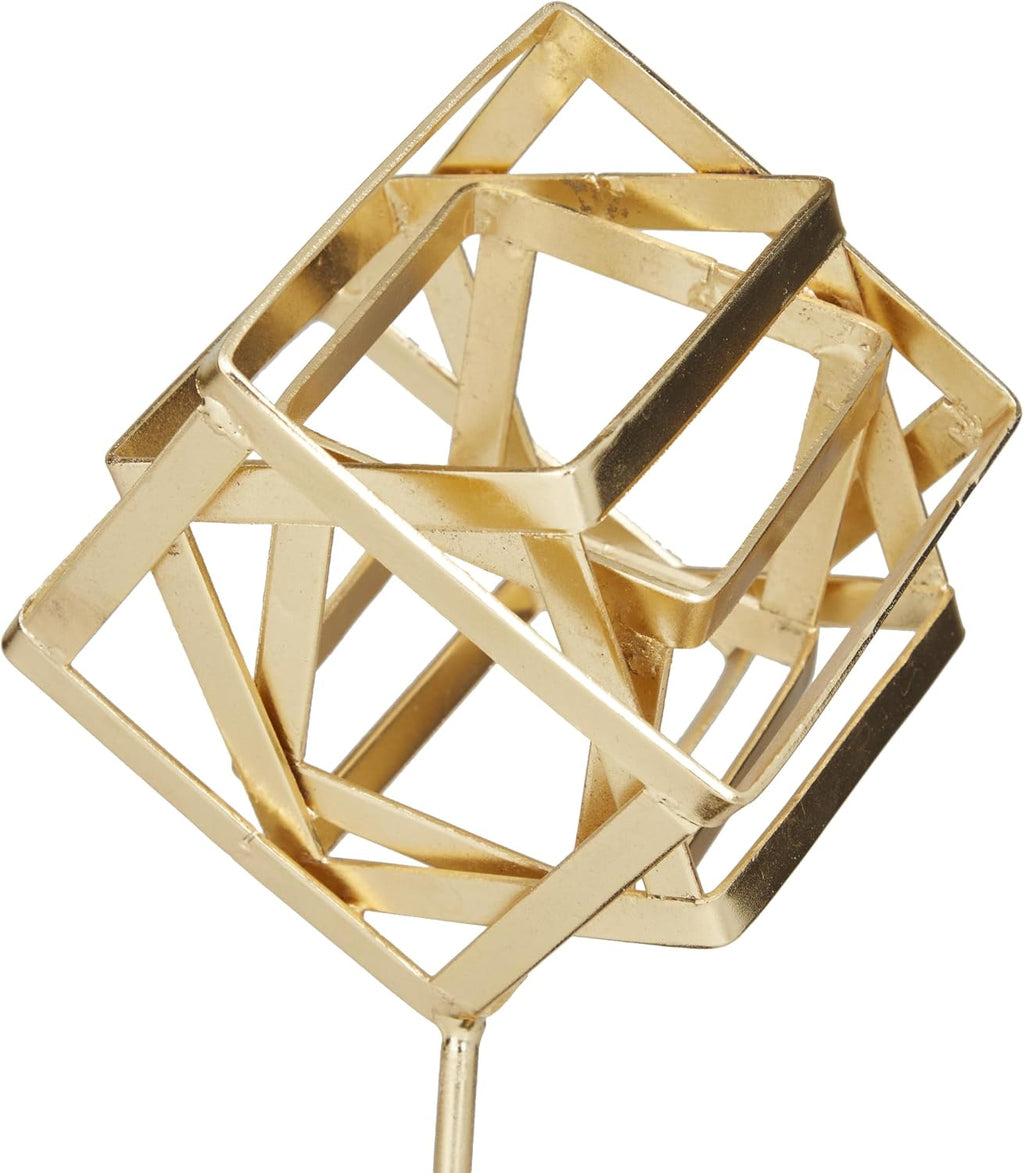 3‑Pack Gold Geometric Marble Sculptures