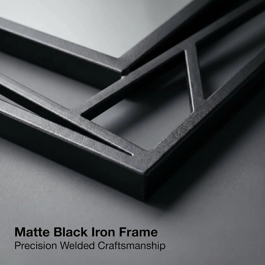 Black Metal Geometric Wall Mirror