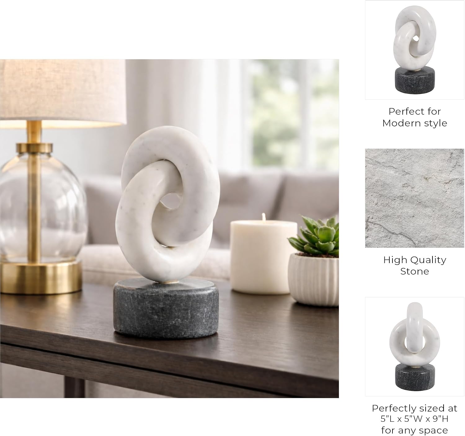 Marble Link Tabletop Decor Sculpture