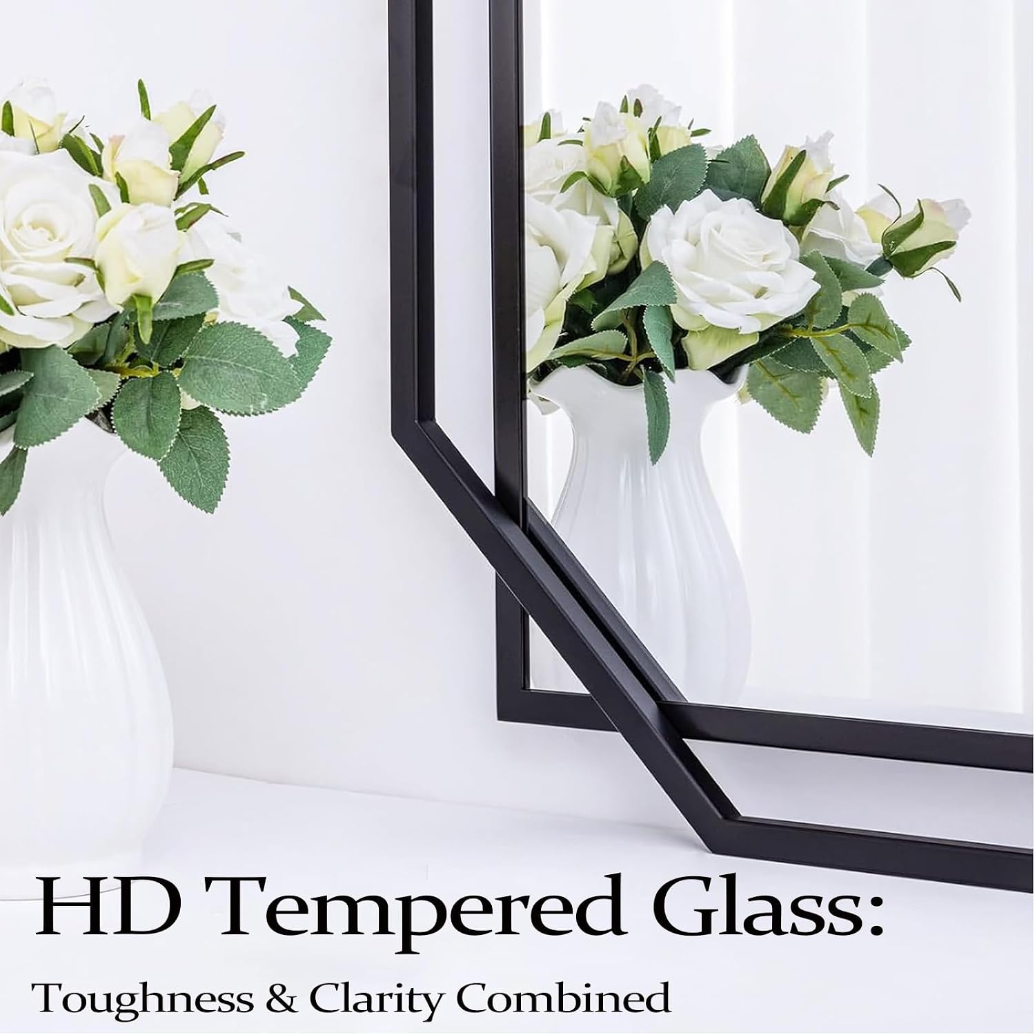 Black Framed Octagonal Wall Mirror