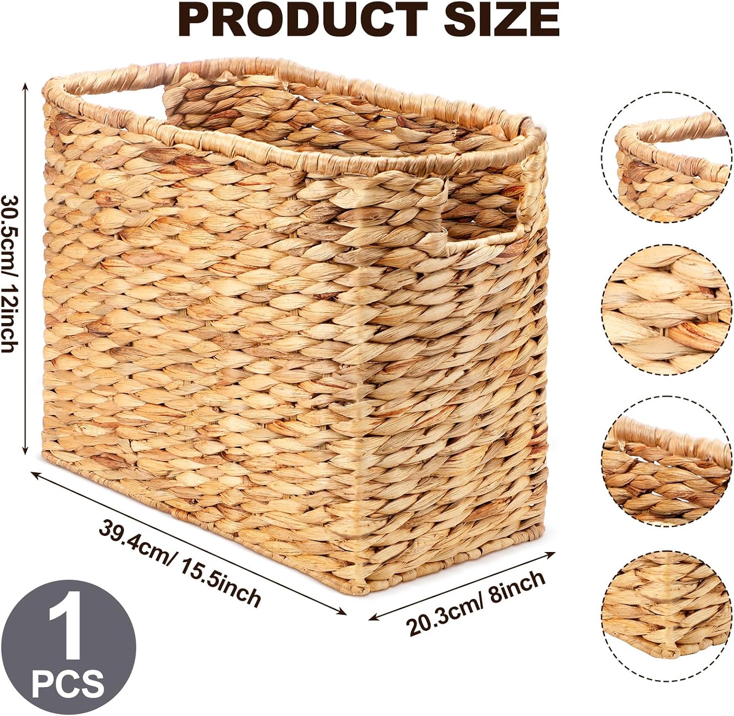 Tall Seagrass Magazine Storage Basket