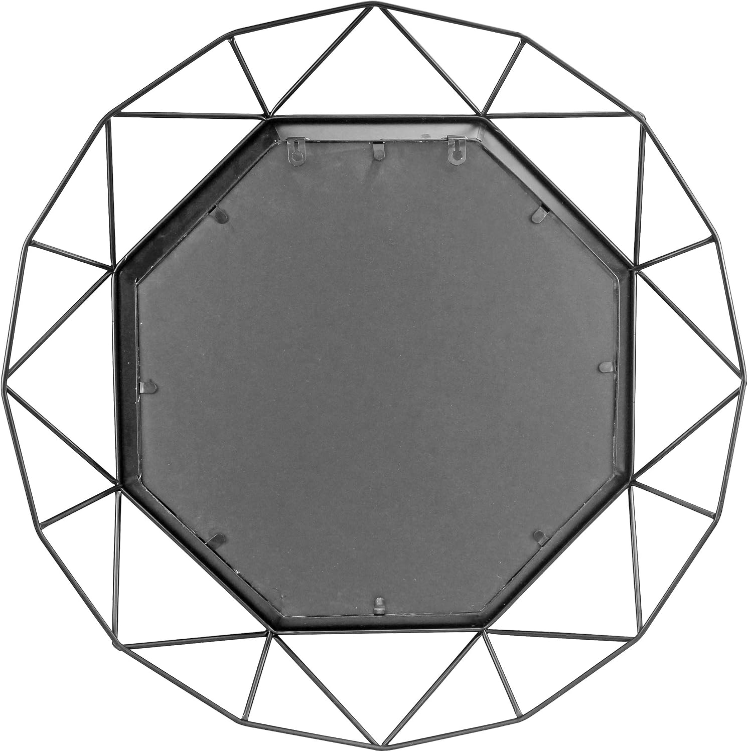 Black Wire‑Frame Geometric Wall Mirror