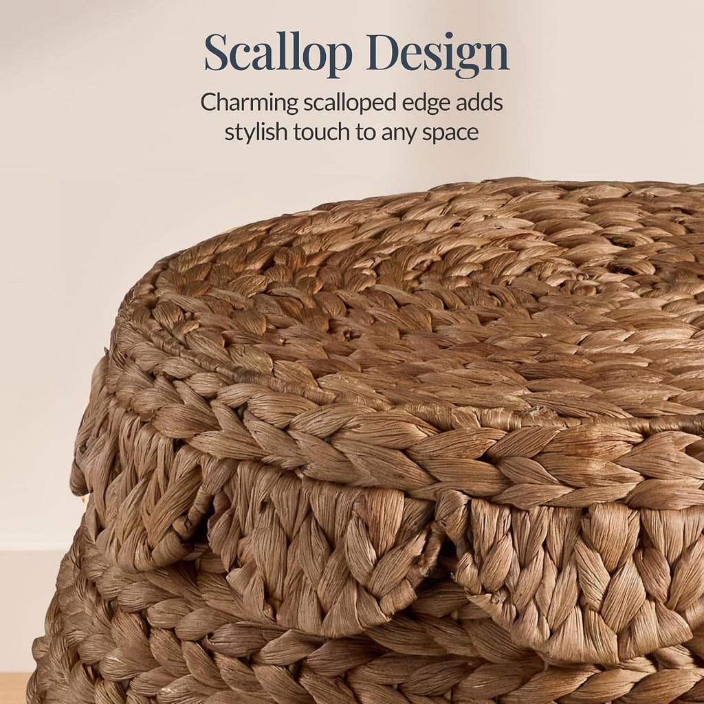 Handwoven Hyacinth Storage Basket With Lid