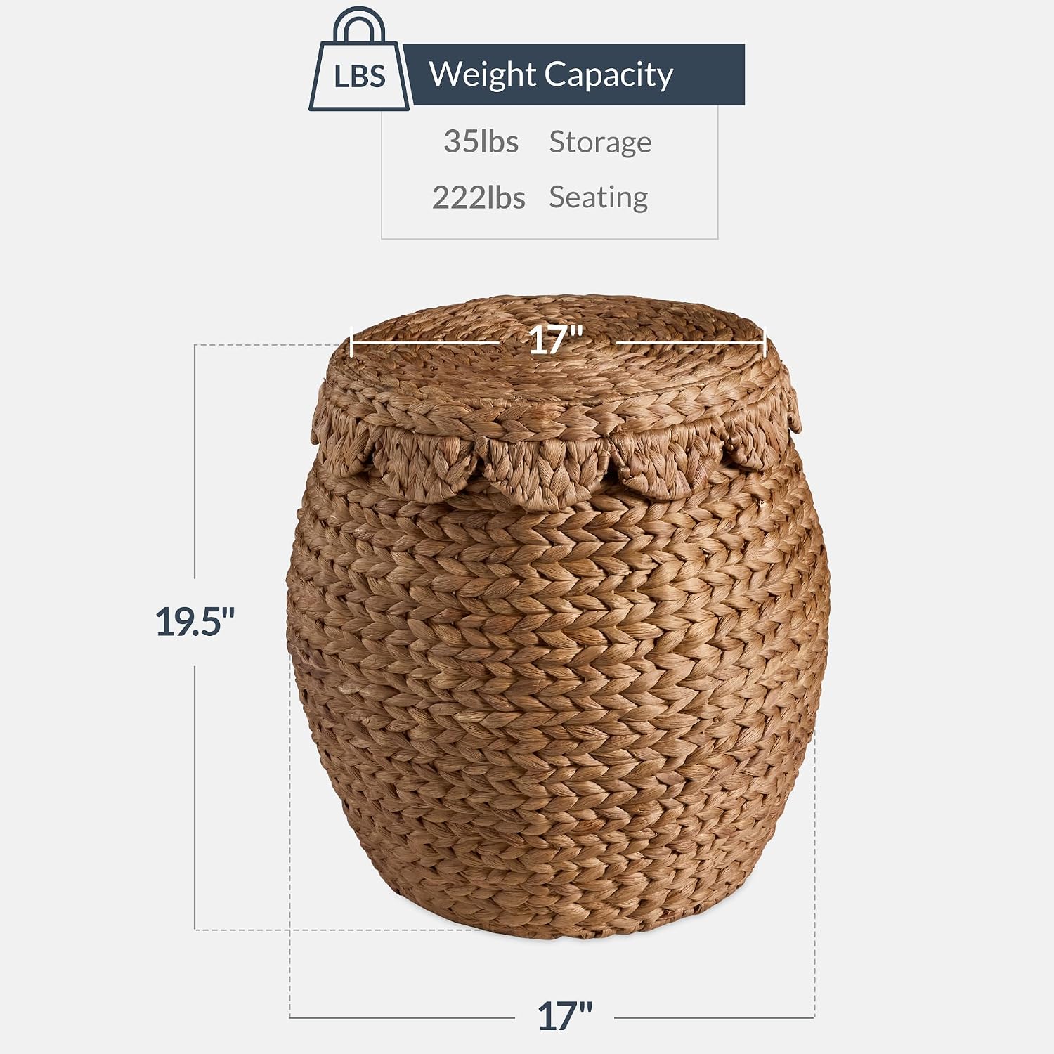 Handwoven Hyacinth Storage Basket With Lid