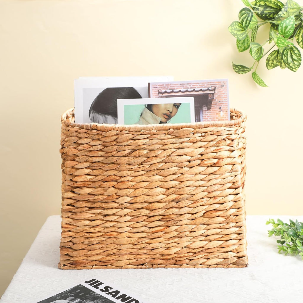 Tall Seagrass Magazine Storage Basket