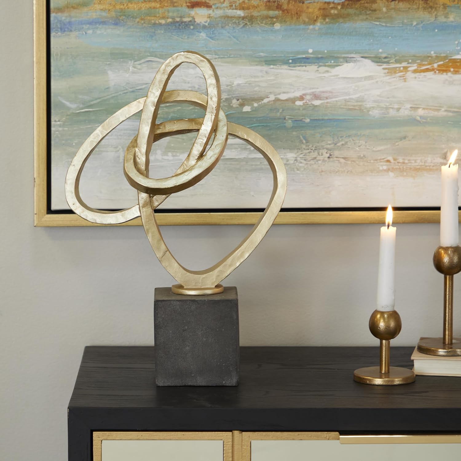 Gold Link Abstract Decorative Sculpture