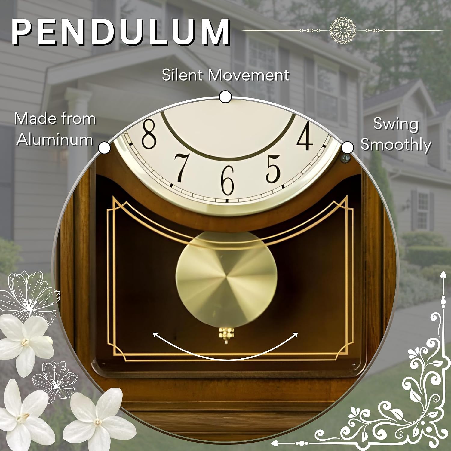 Wooden Pendulum Chime Mantel Clock
