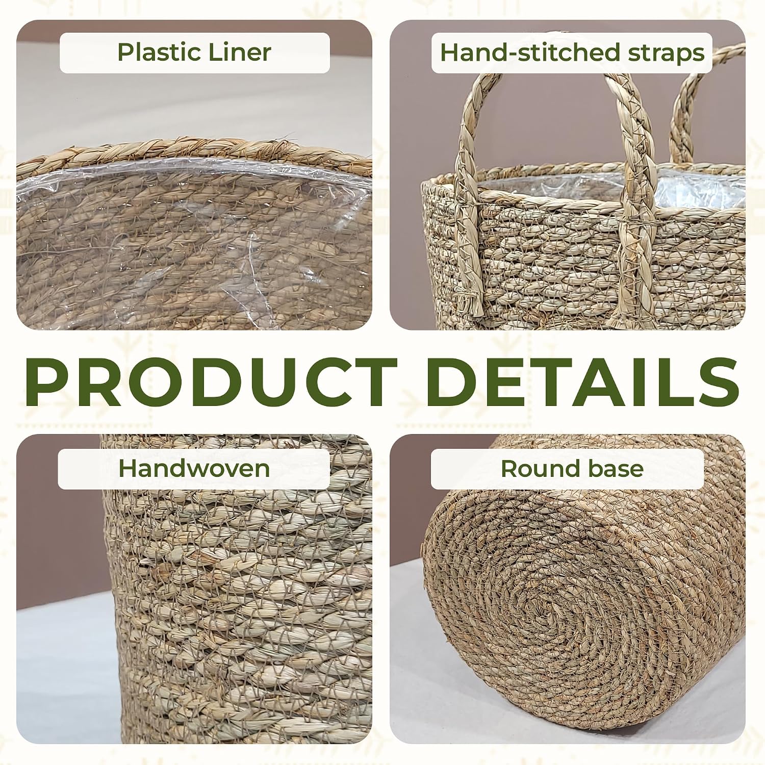2‑Pack Seagrass Planter Baskets