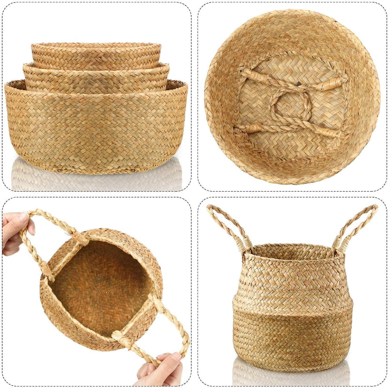 3‑Pack Seagrass Storage Baskets
