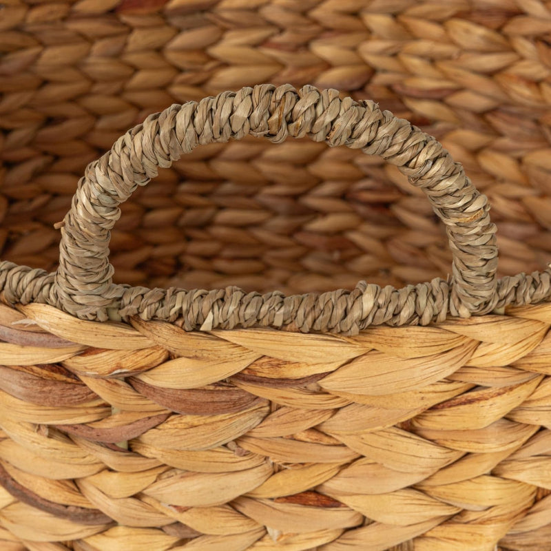 Round Handwoven Seagrass Storage Basket