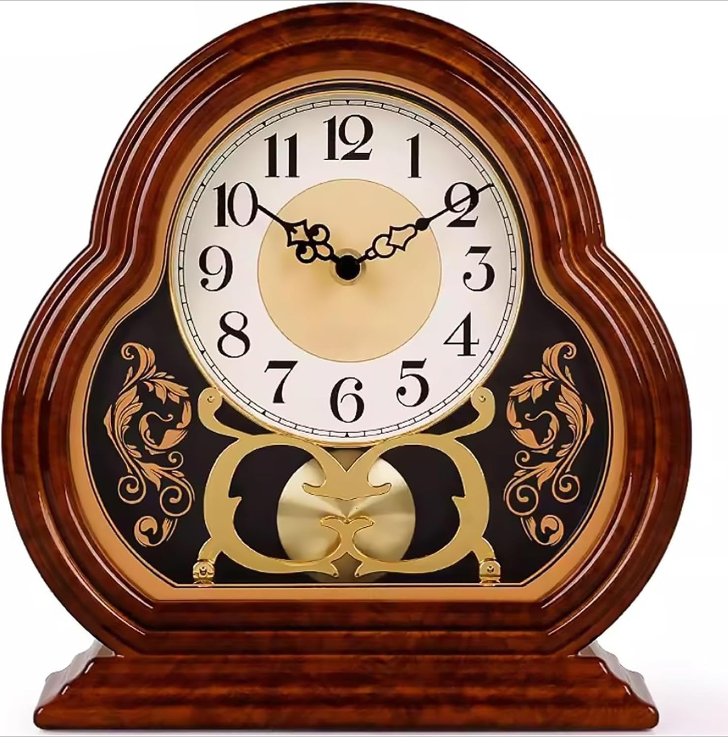 Wood Grain Silent Mantel Clock