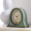 Aqua Finish Metal Mantel Clock