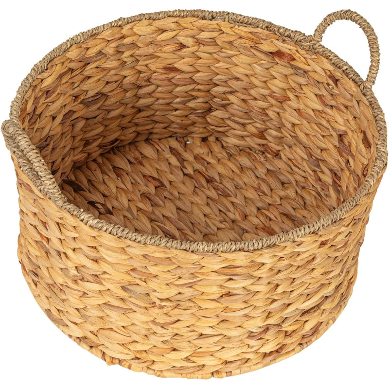 Round Handwoven Seagrass Storage Basket