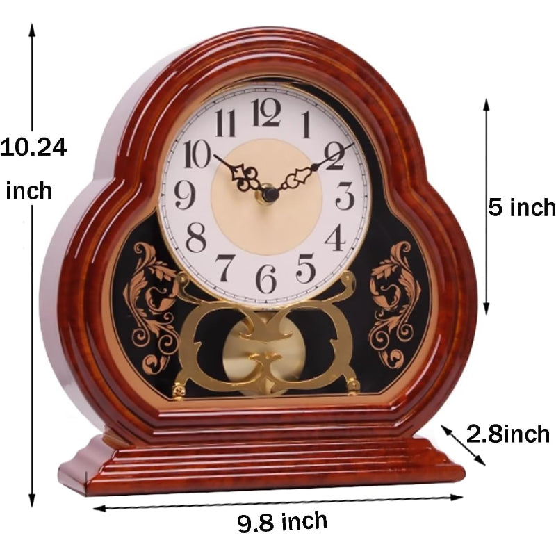 Wood Grain Silent Mantel Clock