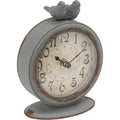 Grey Pewter Bird Mantel Clock
